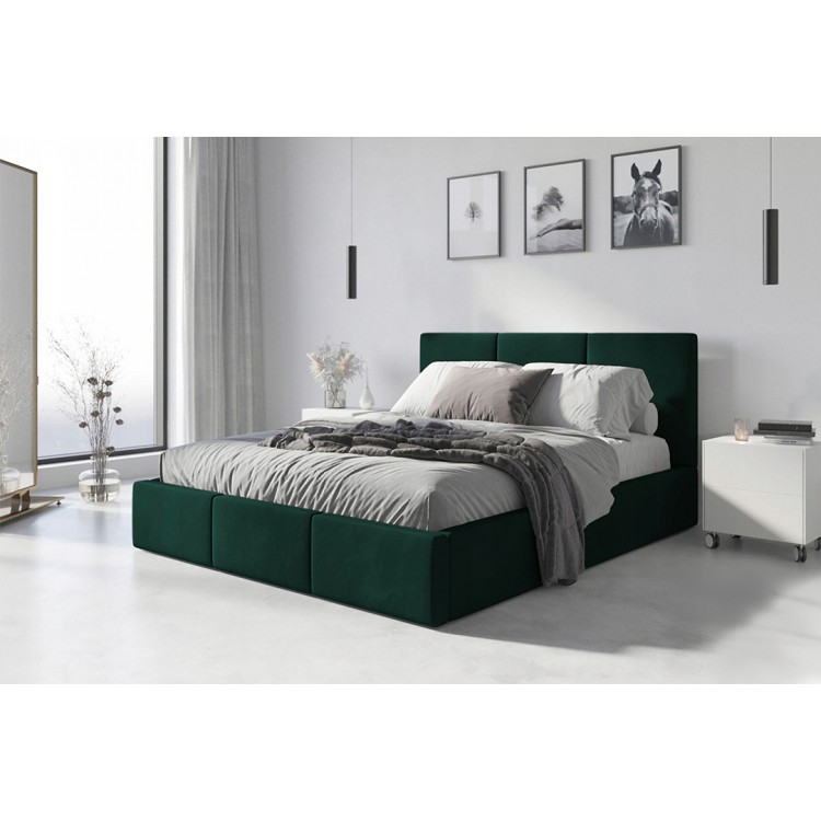 Čalúnená posteľ HILTON 140x200cm výklopná smaragdová